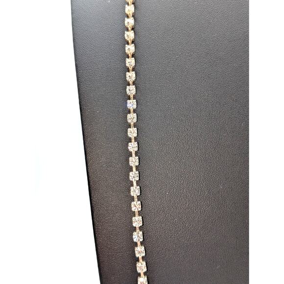 40" Long Silver Tone Vintage Set Rhinestone Necklace - Picture 5 of 8